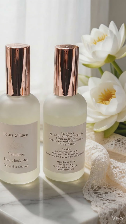 Elan Libre Luxury Body Mist - Long-Lasting Artisan Fragrance | Atelier Collection | Lotus & Lace