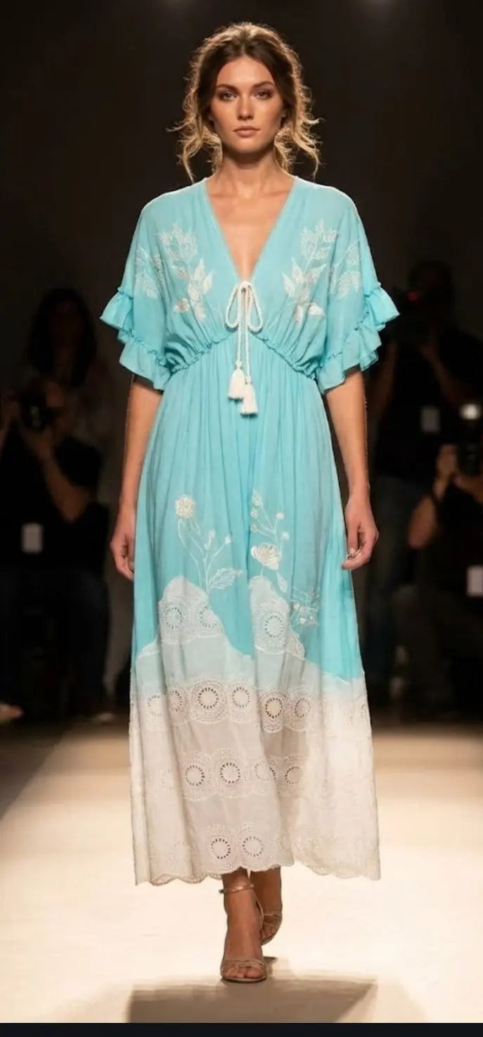 Sunset Mesa Tiered Boho Maxi Dress Lotus & Lace