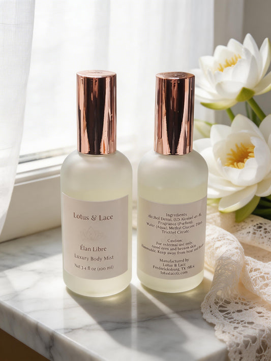 Elan Libre Luxury Body Mist - Long-Lasting Artisan Fragrance | Atelier Collection | Lotus & Lace